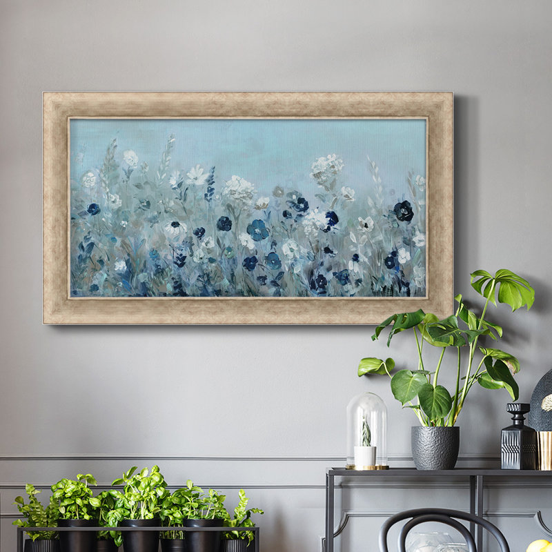 Toile encadrée de qualité supérieure bleu sarcelle clair - prête à être accrochée, H 29 po x l 53 po x P 1,25 po