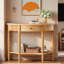 Farmhouse Half Moon Console Table With One Drawer & Storage Shelf-520182926