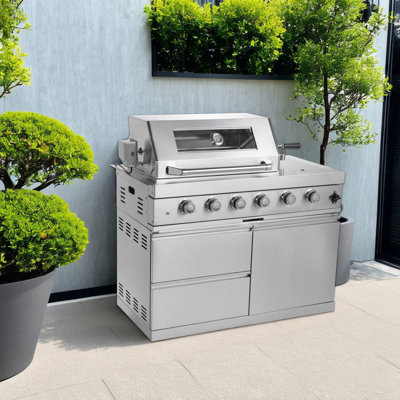 Gas Grill Four Burners Grill-B Stainless Steel Outdoor Kitchen Islands, Kitchen Island