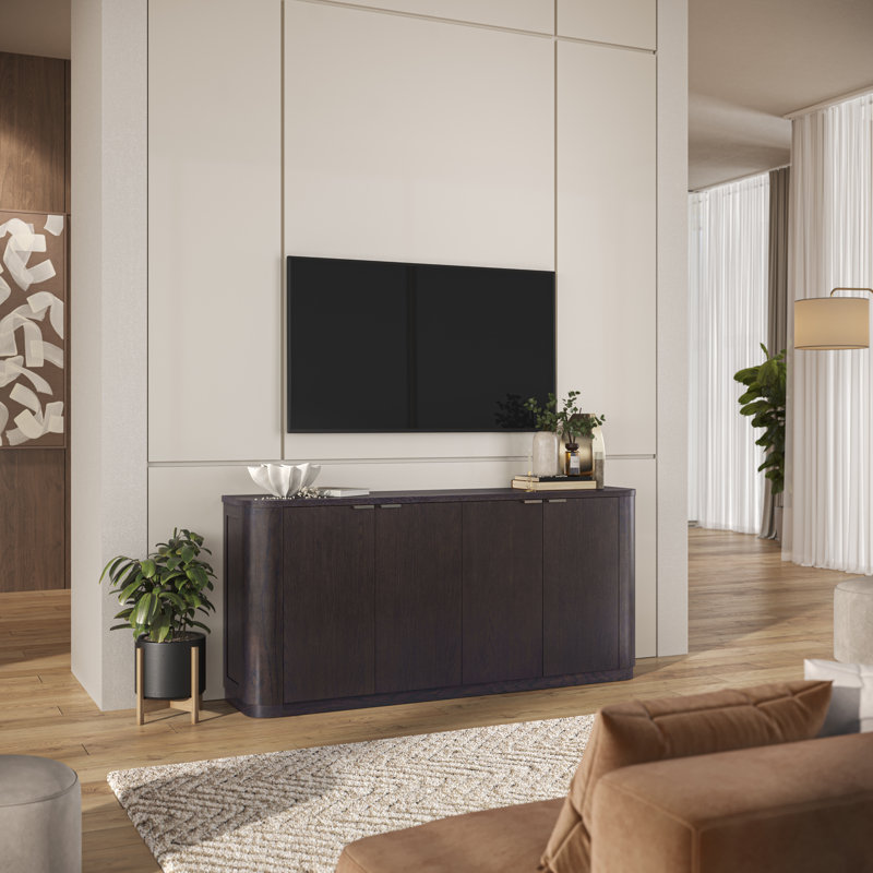 Meuble télé avec tablettes réglables Cossette, Bois espresso