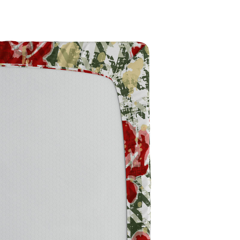Microfiber Floral Fitted Sheet, Full Fitted Sheet