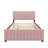 Full Size Velvet Upholstered Platform Bed With Twin Size Trundle, Pink-1304133980
