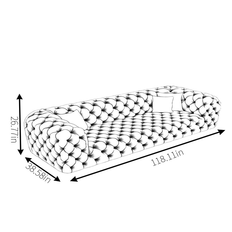 Canapé Simple Moon, H 26,77 po x l 118,11 po x P 38,58 po, 3
