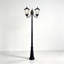Lampadaire solaire lampadaire en aluminium noir (double)-129936732