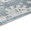 Tapis traditionnel lavable Avans, motifs gris-ivoire, polyester bleu 8 x 10