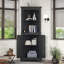 Grande armoire d'angle avec portes pour le salon, la salle de bain, la salle à manger ou la cuisine, noir