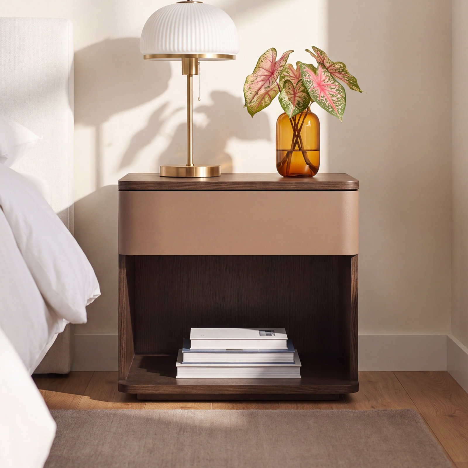 1 - Drawer Nightstand, Brown