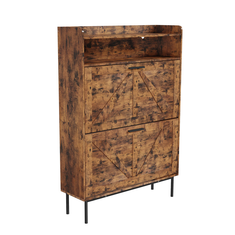 Armoire de rangement pour chaussures Farmhouse, Brun