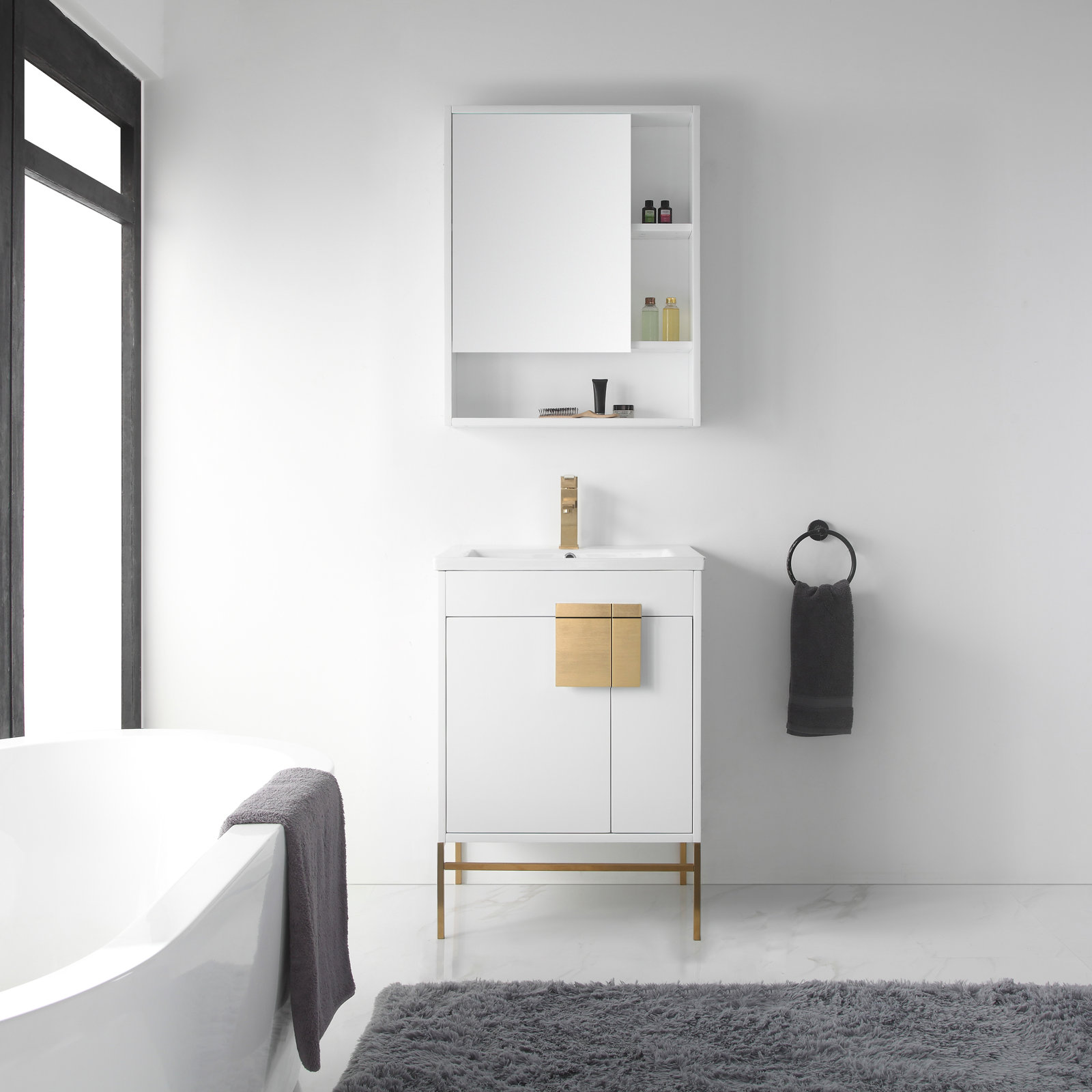 Jensen Surface Medicine Cabinet, White, Left