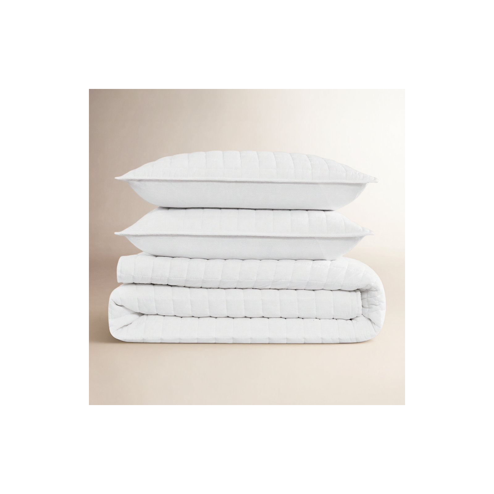 Nena Bedding, King + 2 King Shams, White