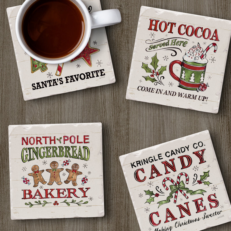 Paquet de 4 sous-verres de Noël
