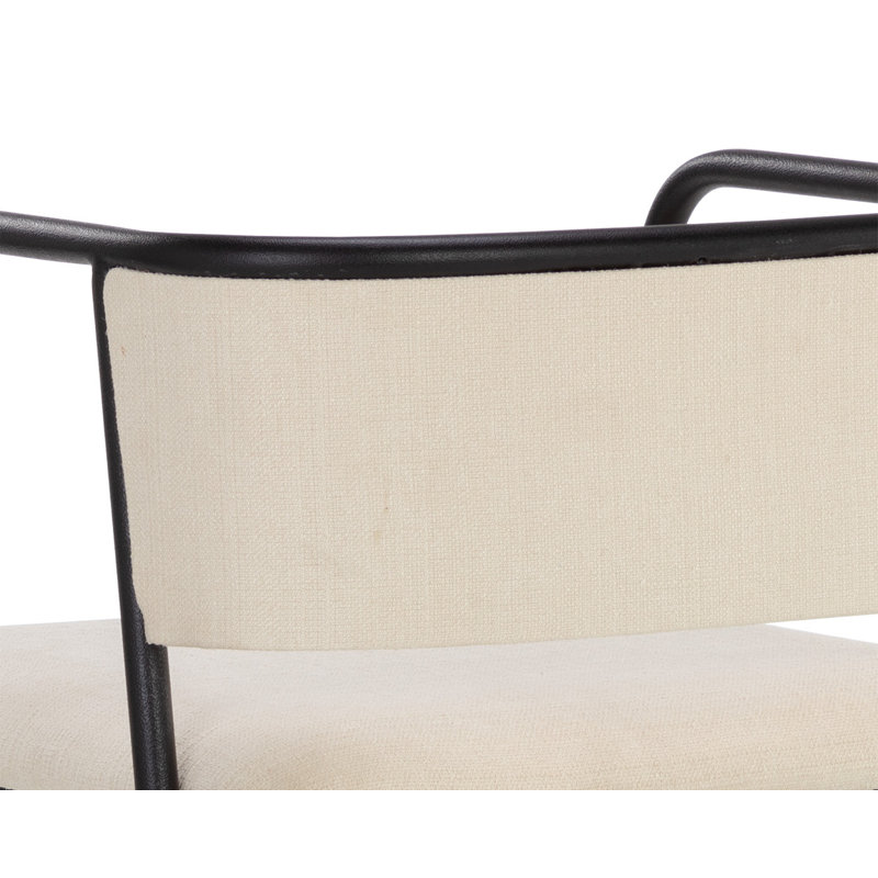 Brenan Upholstered Stool with Metal Frame, Bar Stool (29.5” Seat Height), Brown