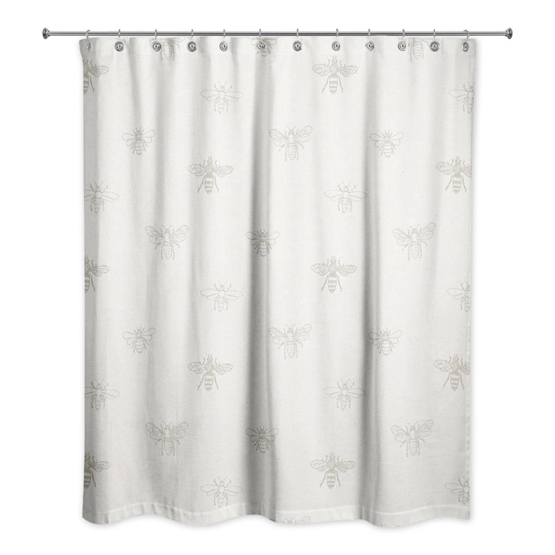 Rideau de douche simple abstrait, Gris / blanc