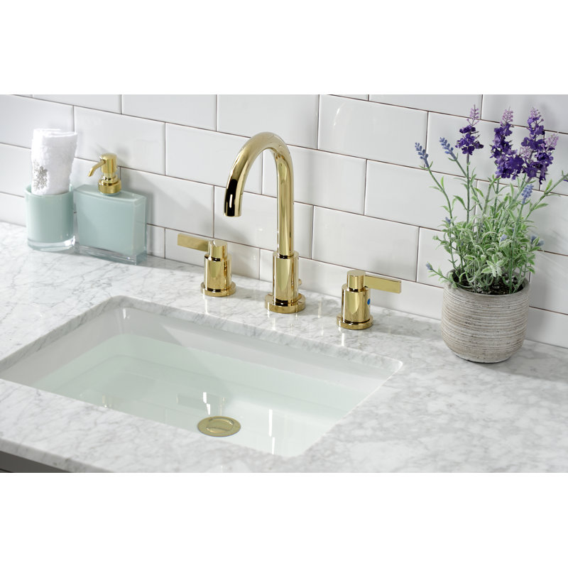 Robinet de salle de bain espacé Kingston, Laiton poli