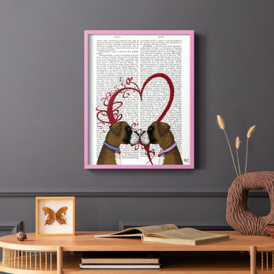 Boxer Love Framed Print - Solid Wood