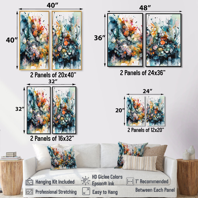 Captivating Boho Dance II - Art mural abstrait, Black, 36" H x 48" W, Impression encadrée flottante
