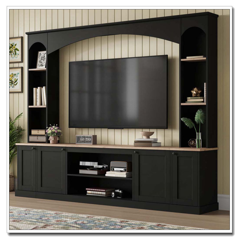 Meuble audio-vidéo avec meuble télé Elegant, Noir