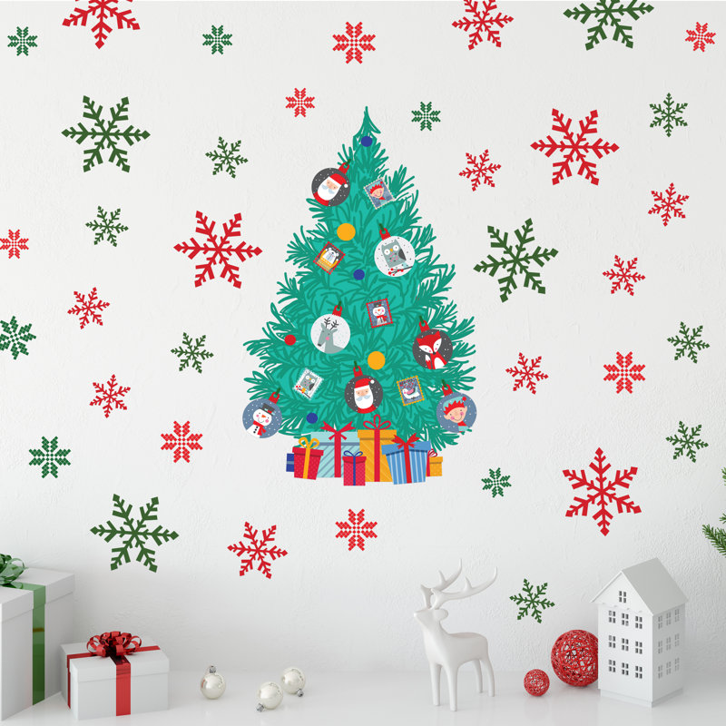 Décalcomanie murale amis de l’arbre de noël