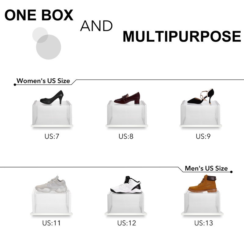 6 Pair Stackable Shoe Storage Box