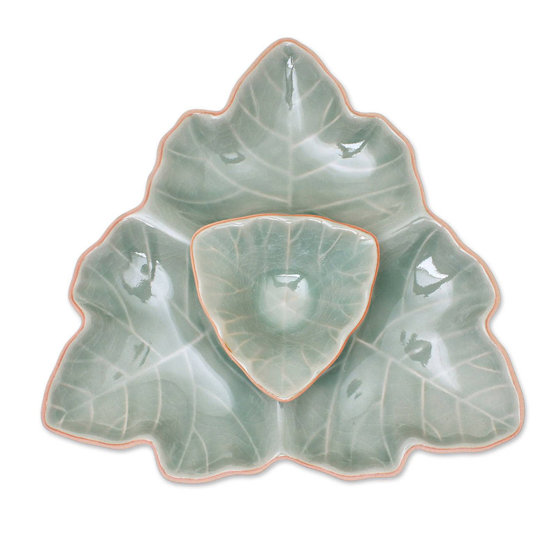 Annis Handmade Porcelain Appetizer Plate, Sage