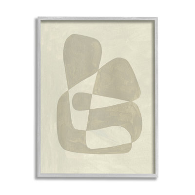 " Minimal Shape Abstraction Contrasting Line Tones Beige Tan " by Emma Caroline