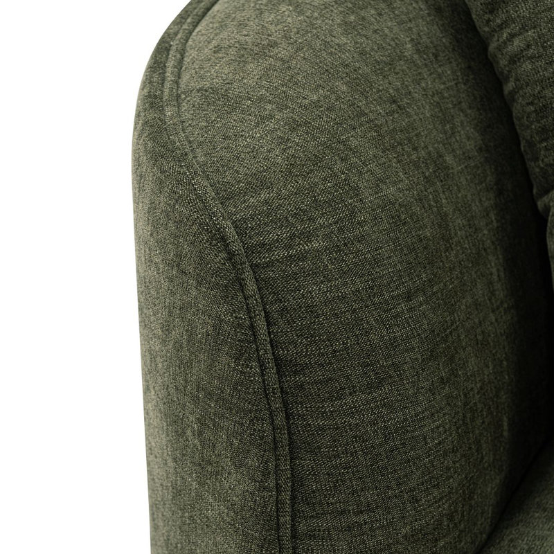 Cenhelm 131.89'' Square Arm Sofa, Olive Green Linen