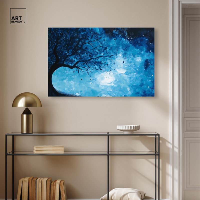 Décoration murale en toile Fire and Ice Tree II par Art Remedy, H 24 po x l 36 po, Toile tendue, Peinture sans cadre