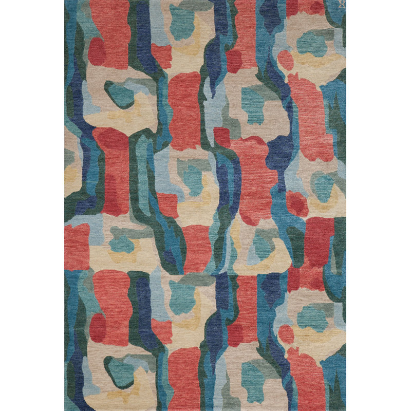 Kigali Hand Knotted Wool Geometric Area Rug, Runner 3' x 10'