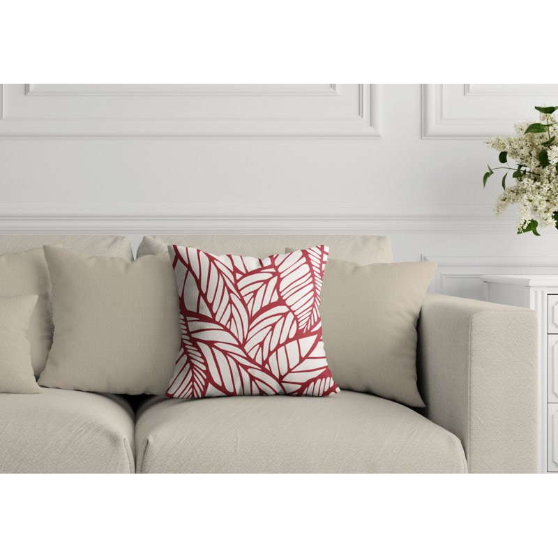 Housse et insert de coussin extérieur d'extérieur, H 17 po x l 17 po, Rouge