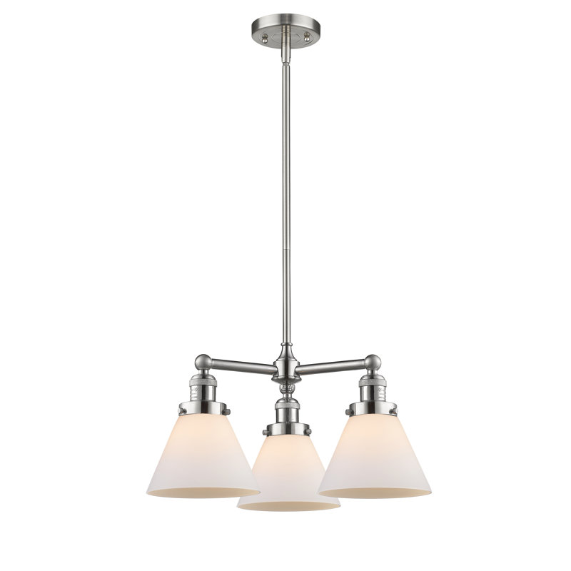 Lustre classique/traditionnel à 3 lumières Ellison, H 22 po x l 13 po x P 13 po, Nickel satiné brossé