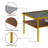 Rectangle Coffee Table With Tempered Glass Top, Modern Table, Tea Table-971512401