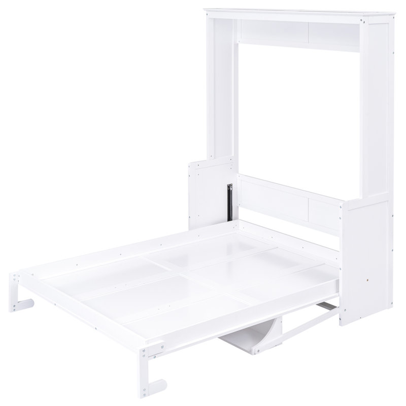 Grand lit blanc avec tablette polyvalente - répond à vos besoins de rangement