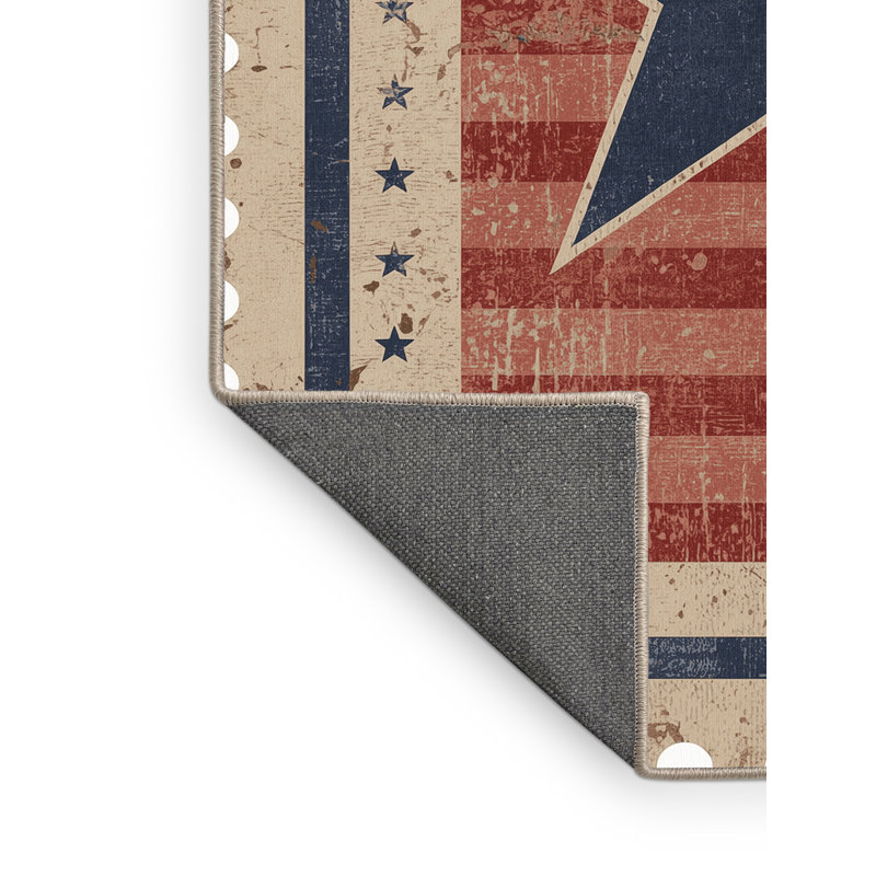Soft Plush Feingold July 4Th Modern & Contemporary Abstract Area Rug in Beige – Beige Binding, 6x9