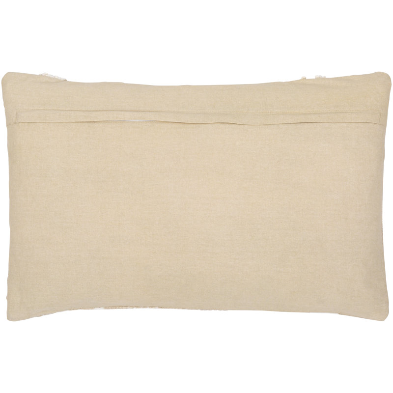 Maricopa Beige Embroidered Cotton Linen Pillow