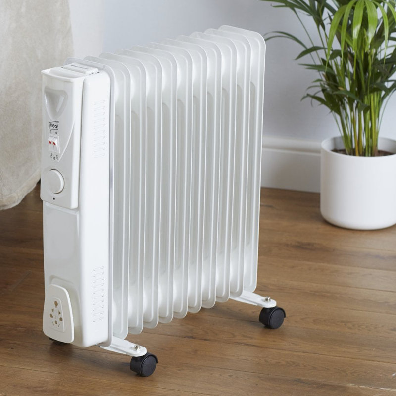 NeoDirect Electric Radiator Space Heater, White, 48cm H x 24cm W x 54cm D