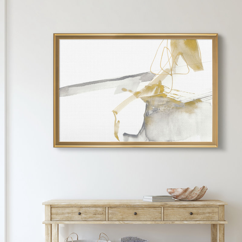 «Gold & Gray Exploration VII», reproduction d'art sur toile encadrée, H 22,5 po x l 30,5 po x P 1,5 po, Doré