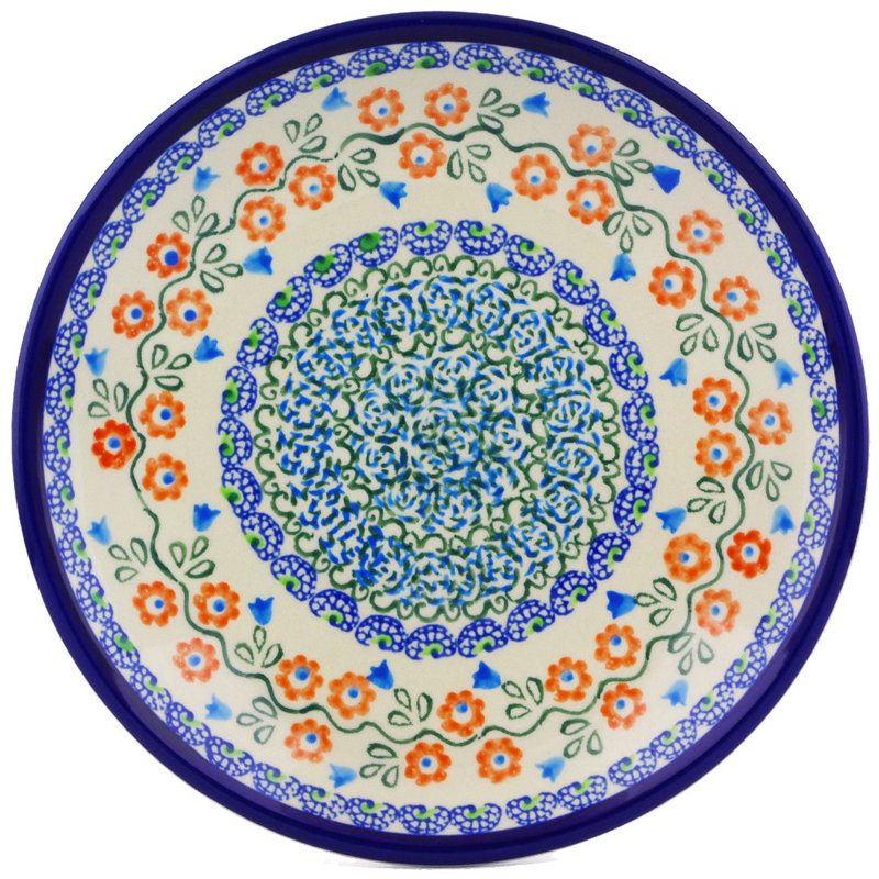 Tulip Vines Polish Pottery 8" Plate