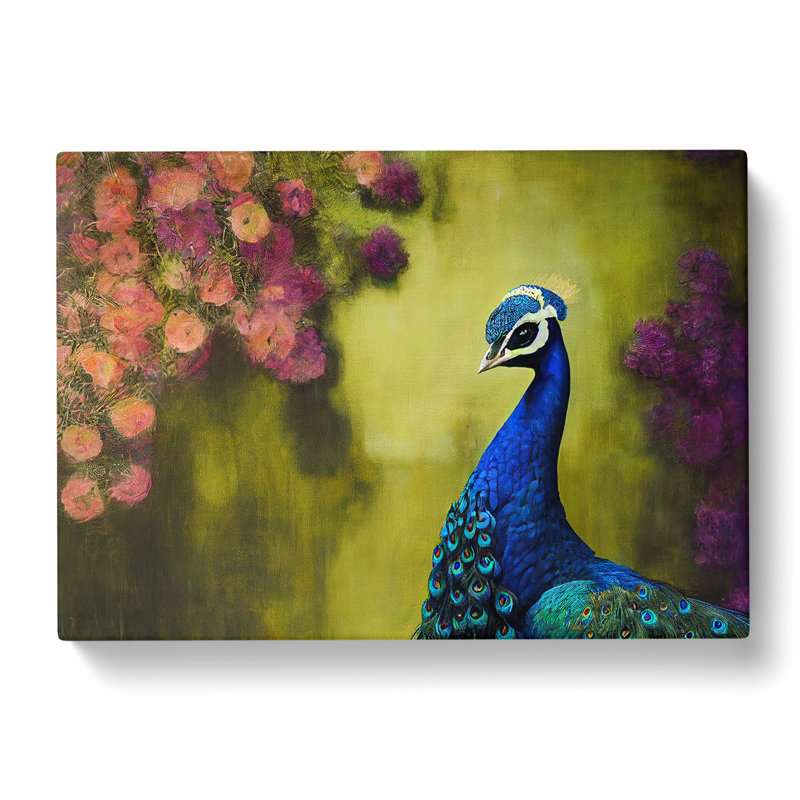Painting Of A Peacock - Wrapped Canvas, 50cm H x 76cm W x 3cm D