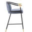 Tabouret de comptoir rembourré bleu marine de 26 po de hauteur - structure en métal, conception simple, assise confortable de 2 tabourets avec garniture dorée d'aspect moderne, assemblage rapide