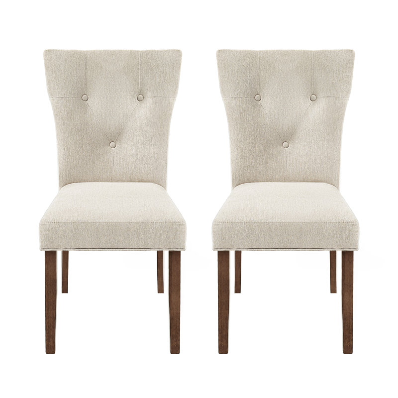 Dining Chairs Set of 2,  Upholstered Kitchen & Dining Room Chairs(Cream)