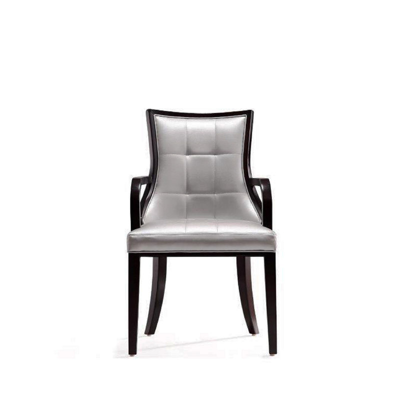 Chaise rembourrée en bois Fifth Avenue, Argent argent