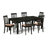 9 Piece Dining Room Table Set Includes a Rectangle Kitchen Table with Butterfly Leaf and 8 Linen Fabric Dining Chairs, Black-126705083-121912367