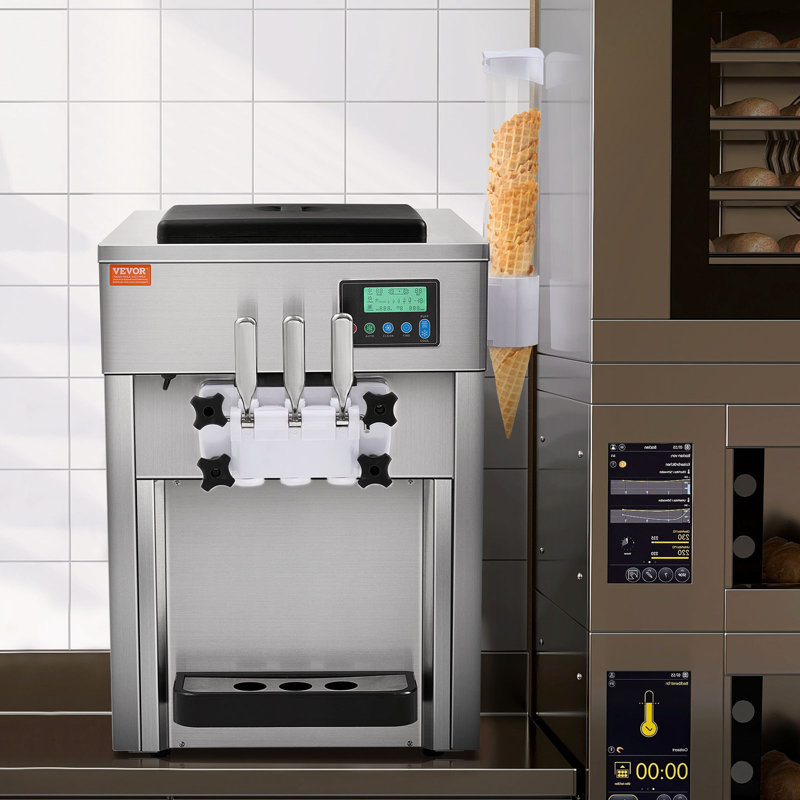 Silver Stainless Steel Commercial Soft Serve Ice Cream Machine