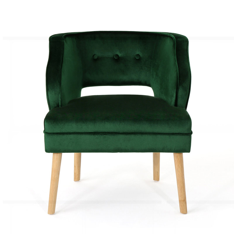 Michaela Mid Century Tufted Accent Chair, Lavender Purple Velvet