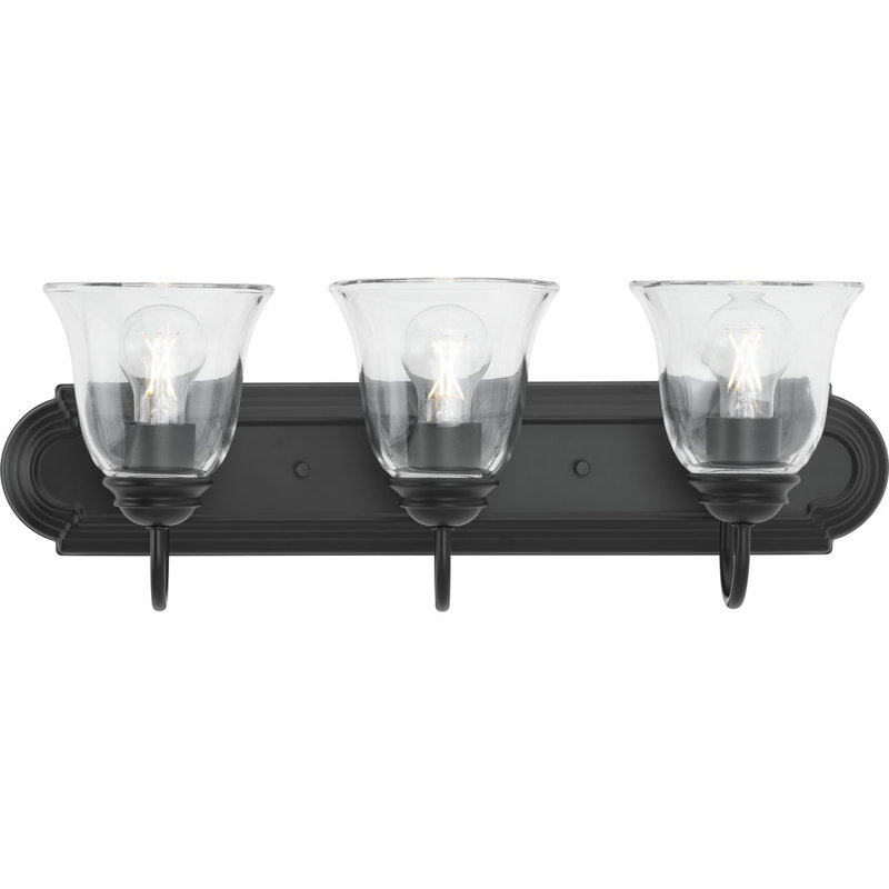 Éclairage pour meuble-lavabo transitionnel 3 lumières, Noir