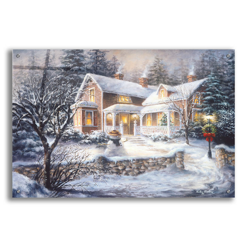 August Grove® 'Winter's Welcome' by Nicky Boehme, 24" H x 36" W x 0.2" D