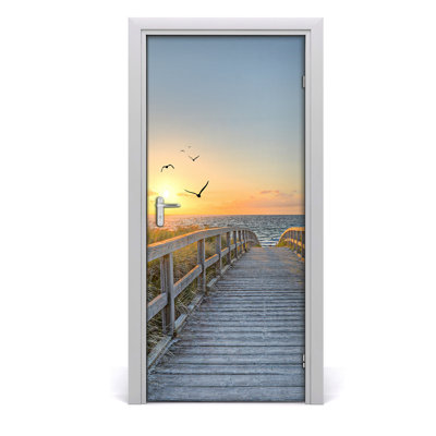 Path To Beach Door Decal