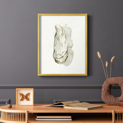 «Oysters on the Bay I», reproduction encadrée - bois massif