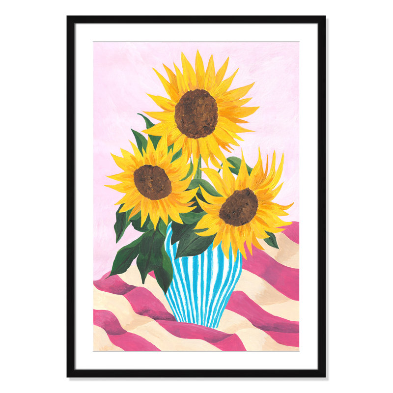 Tournesol couleurs par Violets Print House, 25.5'' W x 35.5'' H, Imprimé mat, Noir satiné