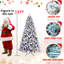 Arbre de Noël 8 pi avec 470l lumières DEL colorées, 10 modes d'éclairage, interrupteur au pied, 1793 pointes de pe + + dur, branches à mémoire de forme, tronc à charnières pour une installation sans effort et un démontage rapide, stable-1261983428